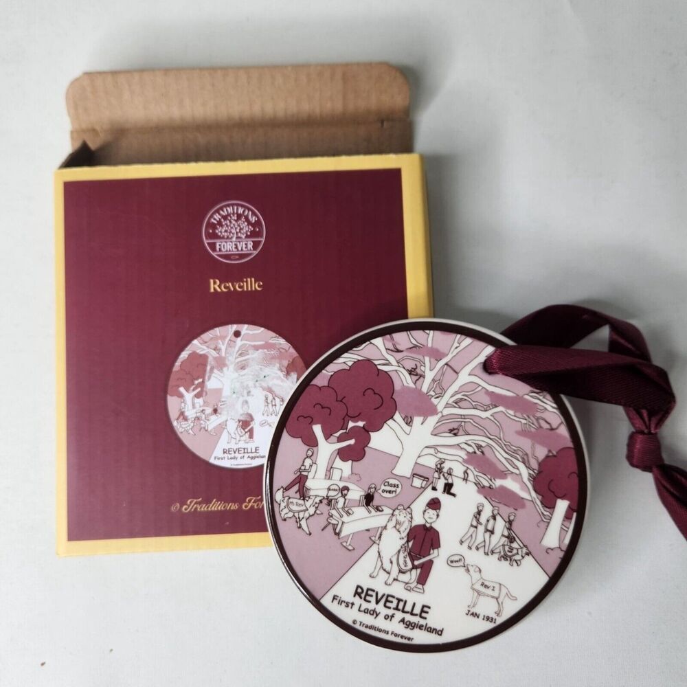 Texas A&M Aggies Ornament Reveille First Lady of Aggieland 4in Ceramic Corps‎